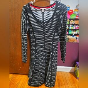 Victoria's Secret Black and White Polka Dot Long Sleeve Dress Size Small
